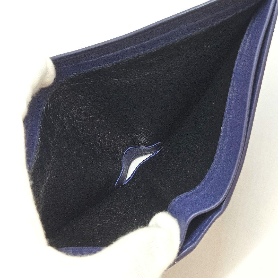 ボッテガヴェネタ 二つ折り 折財布 イントレチャート レザー ネイビー