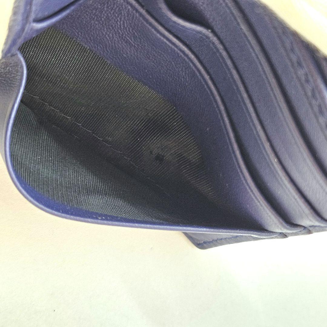 ボッテガヴェネタ 二つ折り 折財布 イントレチャート レザー ネイビー