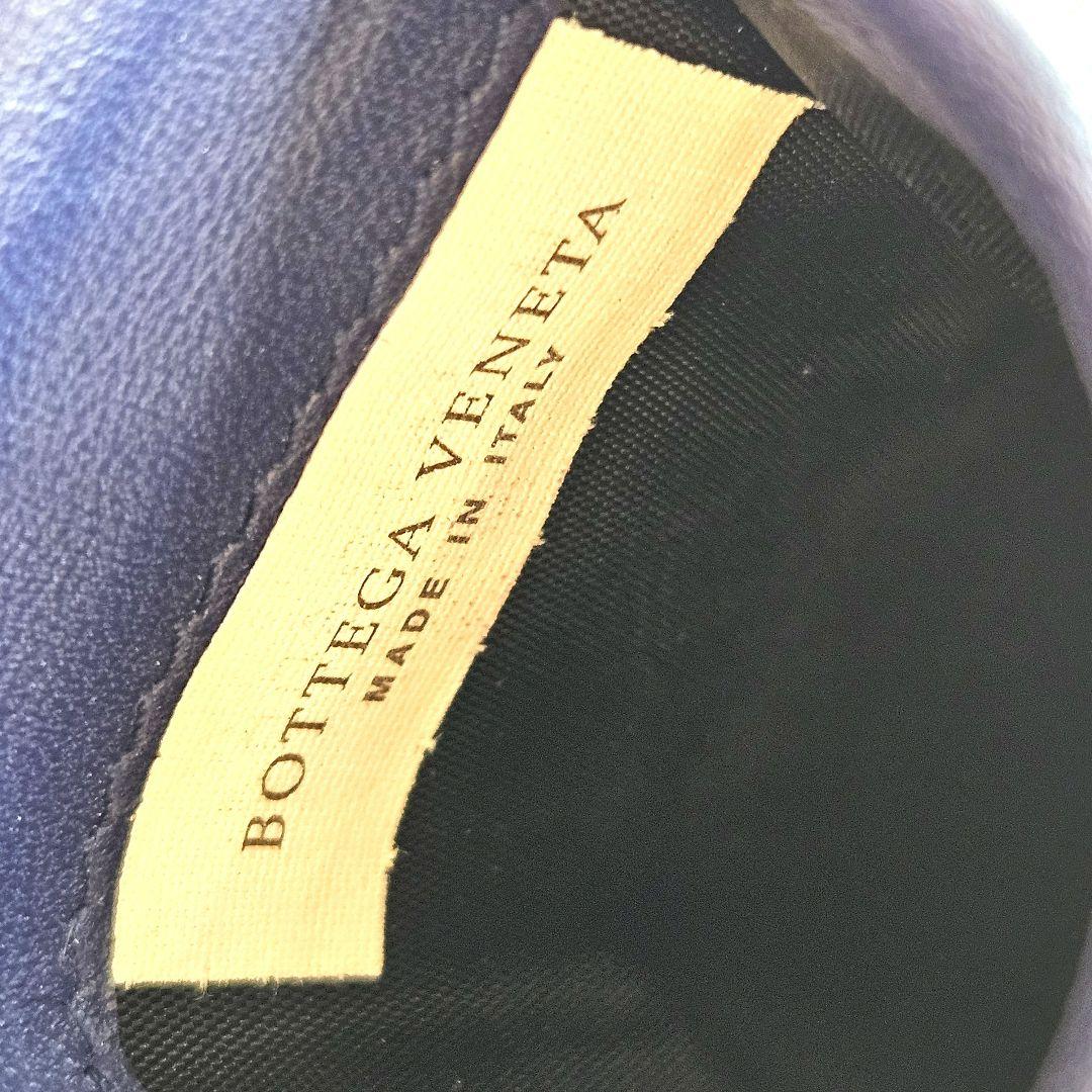 ボッテガヴェネタ 二つ折り 折財布 イントレチャート レザー ネイビー