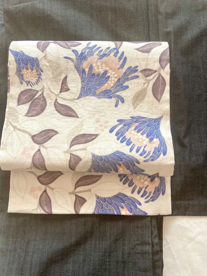 着物屋くるり　オリジナル　麻の名古屋帯