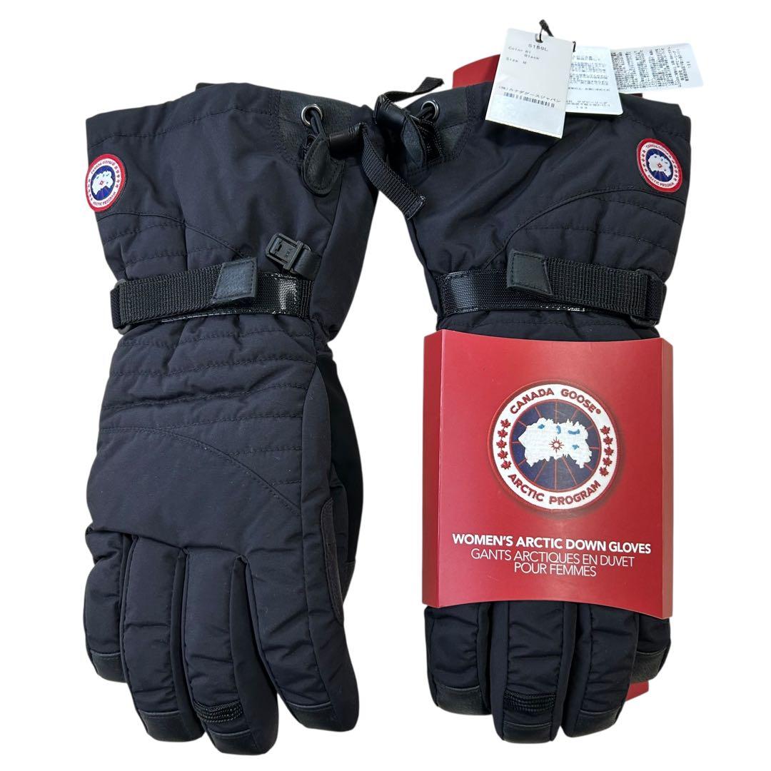 カナダグース　レディース　手袋　グローブ　ダウン　フェザー　黒