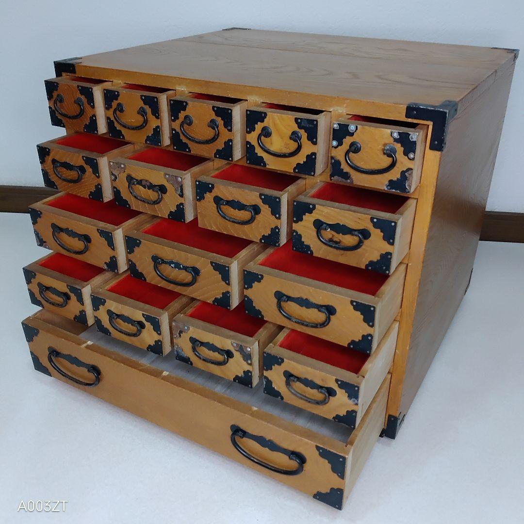 薬箪笥 薬箱 小引き出し 小物入れ 昭和レトロ 5段 17杯