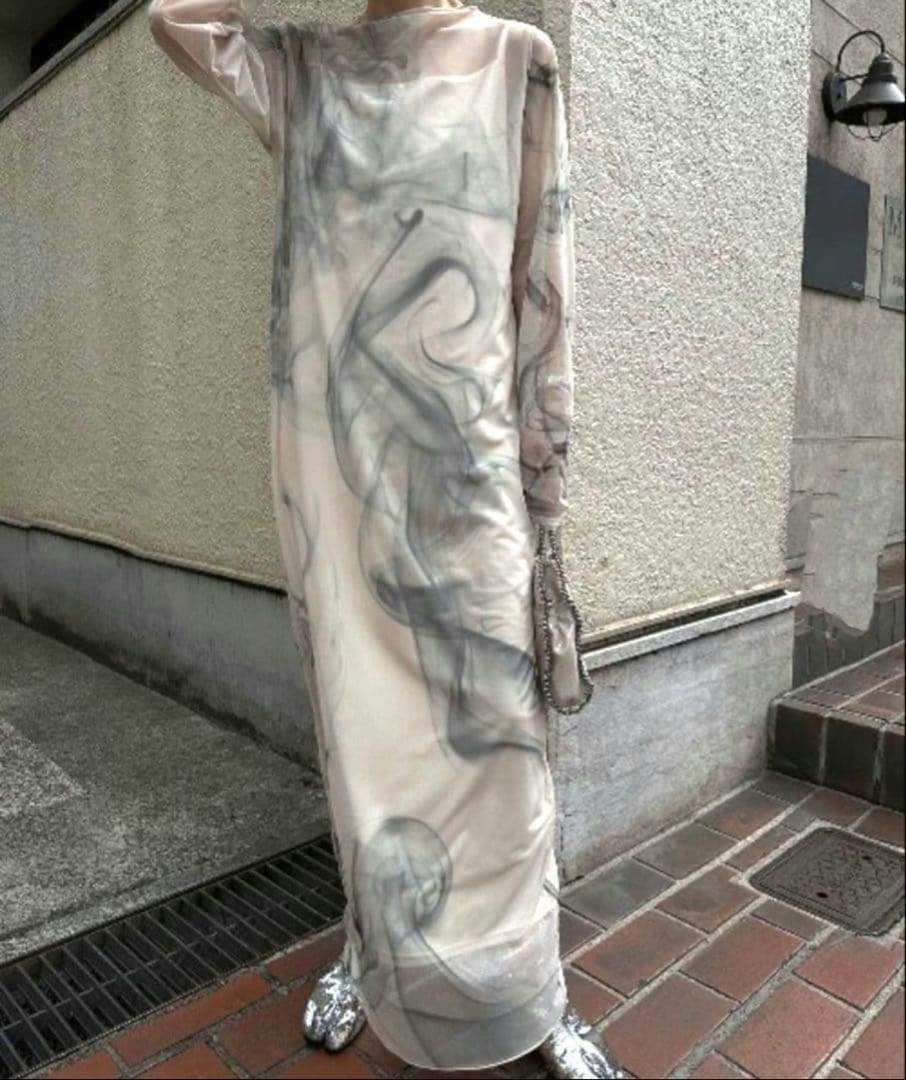 ワンピース CURL OF SMOKE SHEER DRESS AMERI vintage