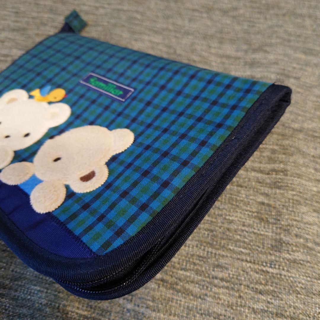 familiar 母子手帳ケース チェック柄 グリーン