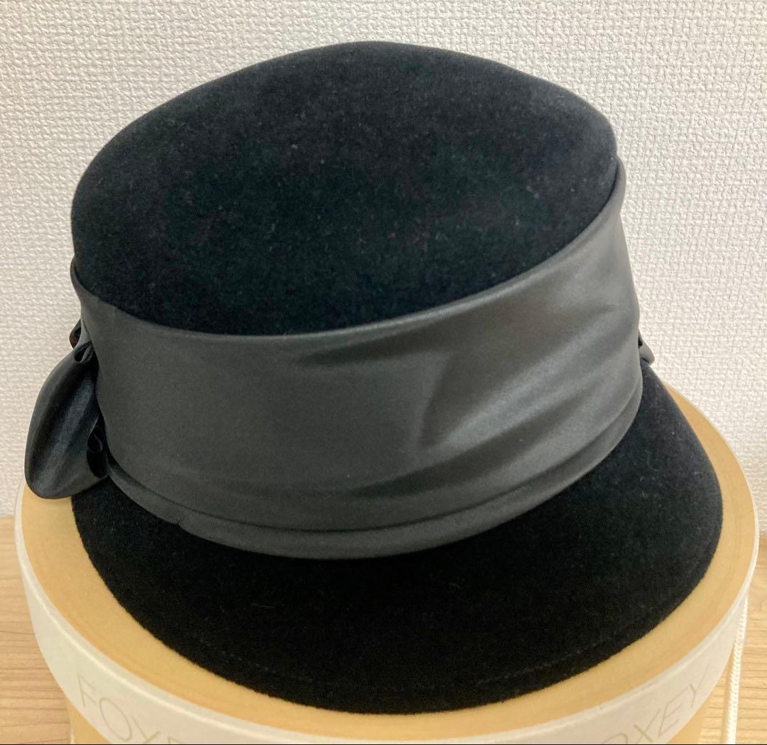 クリスマス値下げ♪FOXEY ブラックリボンハットラビットファー100%