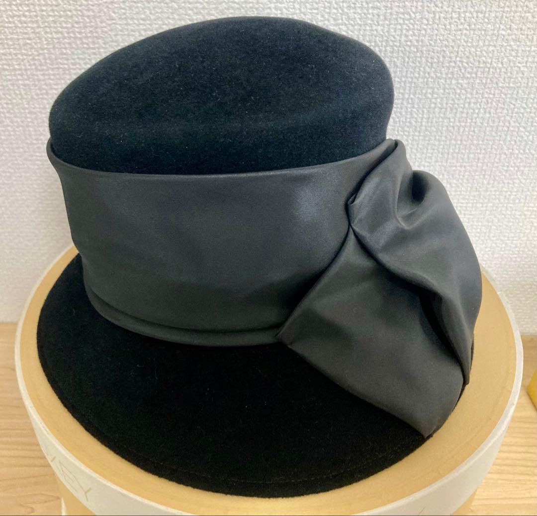 クリスマス値下げ♪FOXEY ブラックリボンハットラビットファー100%