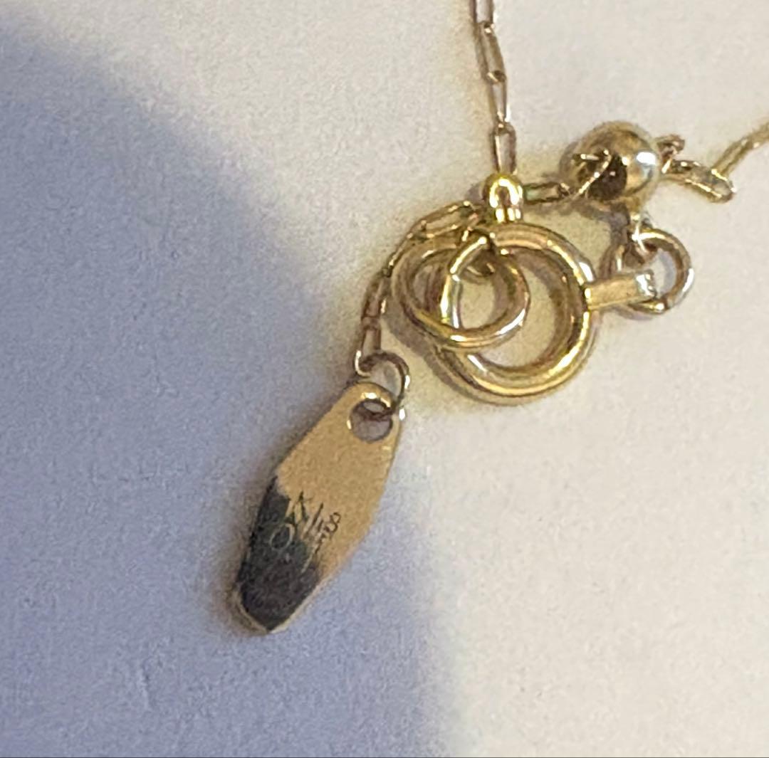 【週末特別SALE】アガット K18ネックレス D0.1ct 一粒ダイヤミル打ち