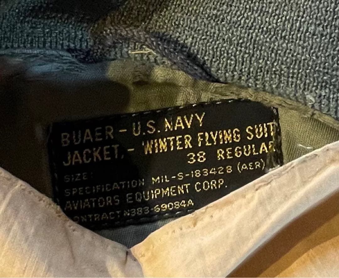 50s BUAER-US NAVY G-8 WEP 黒タグ フライトジャケット
