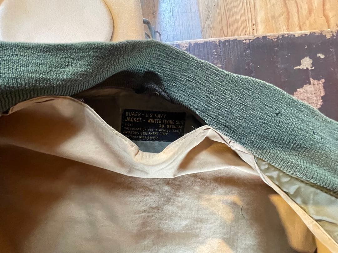 50s BUAER-US NAVY G-8 WEP 黒タグ フライトジャケット