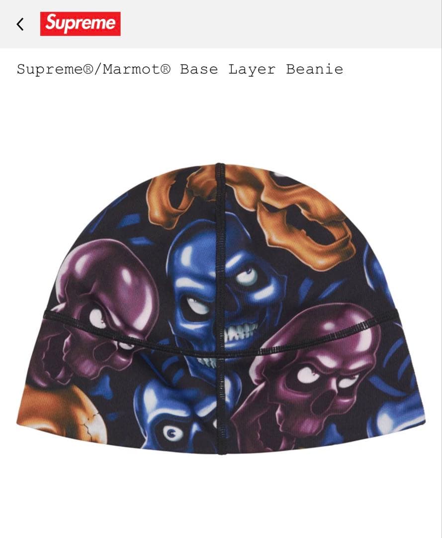 1/4迄 Supreme Marmot Base Layer Beanie