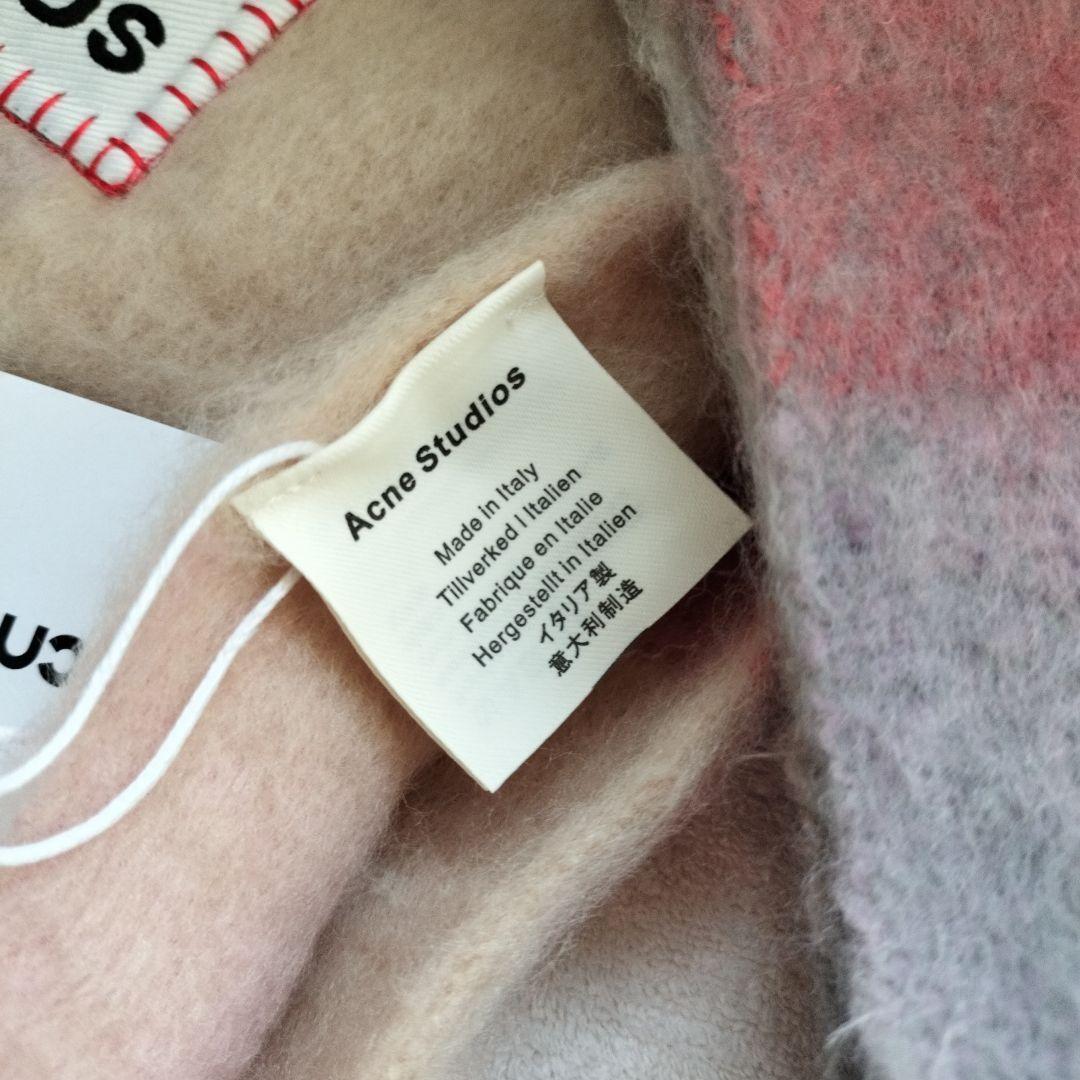 ピンク　ACNE STUDIOS　チェック柄　マフラー　スカーフ