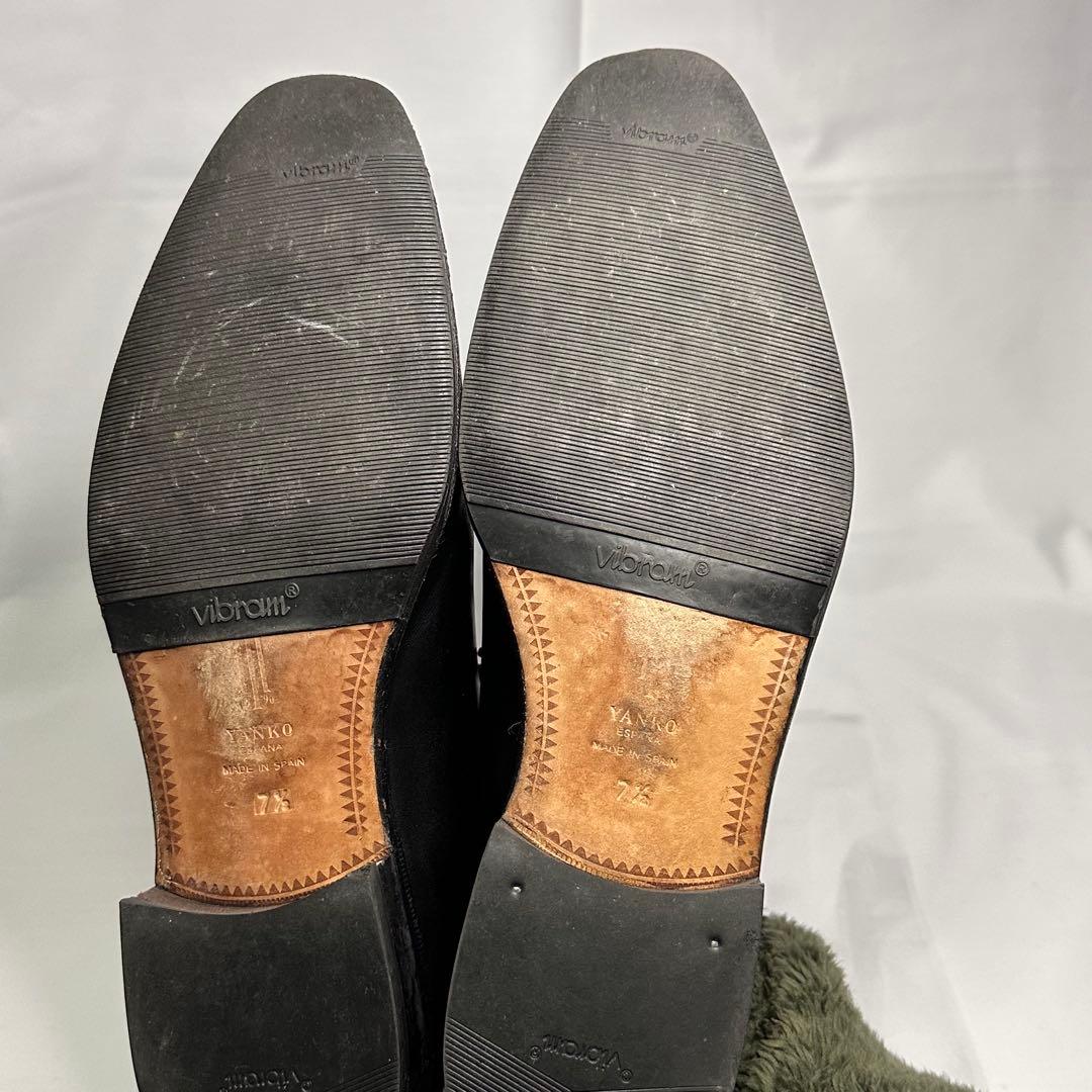 ヤンコ☆革靴☆ブラック☆ホールカット☆本革☆7.5☆スペイン製☆206