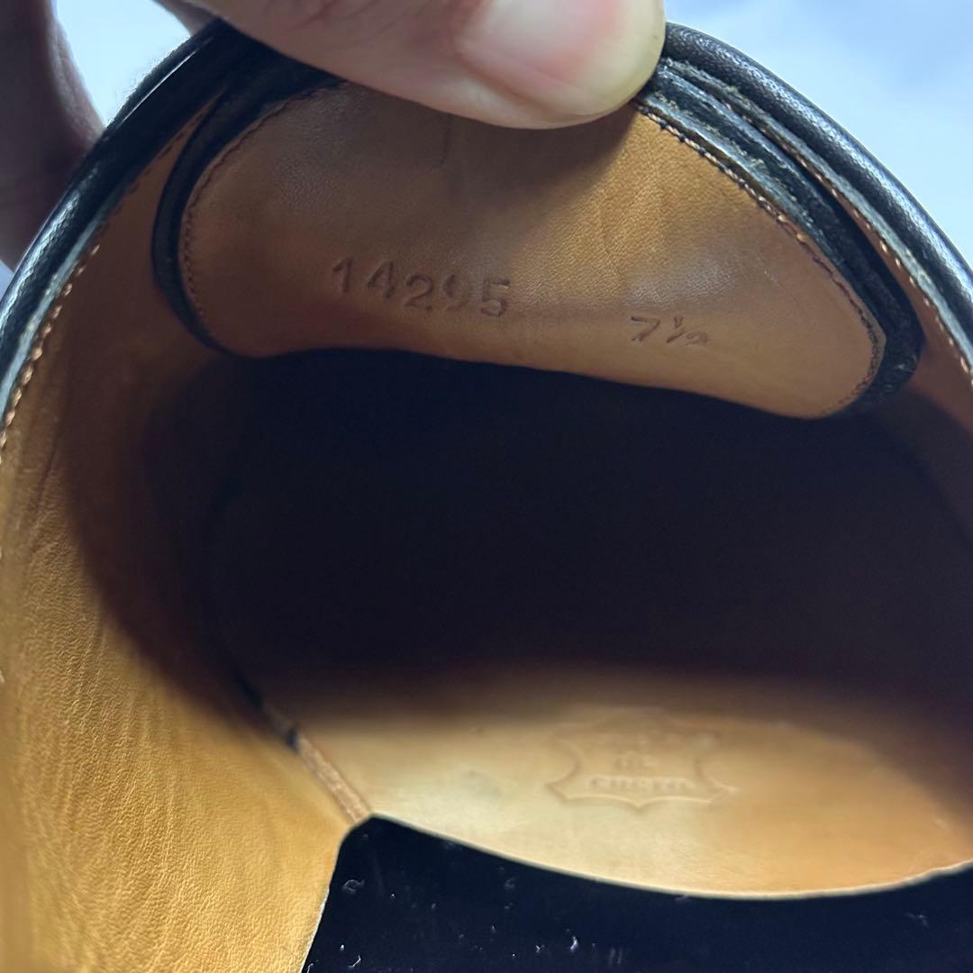 ヤンコ☆革靴☆ブラック☆ホールカット☆本革☆7.5☆スペイン製☆206