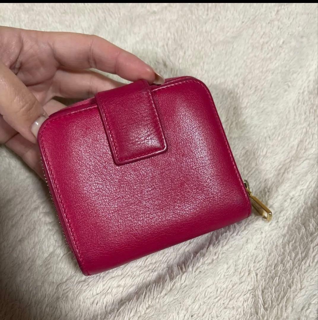 YSL バーガンディ 二つ折り財布