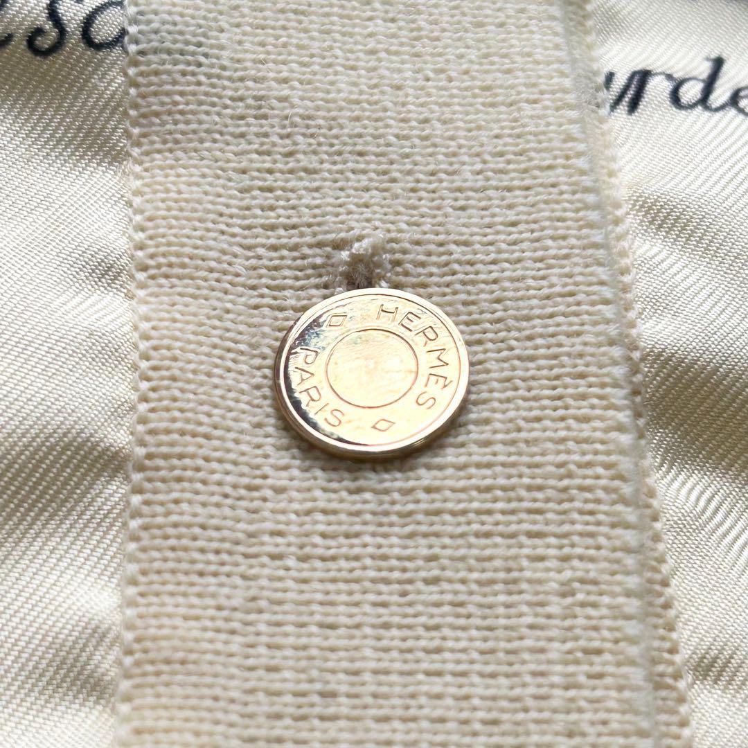 エルメス シルク 長袖シャツ ニット ポロ セリエボタン 40 ヴィンテージ