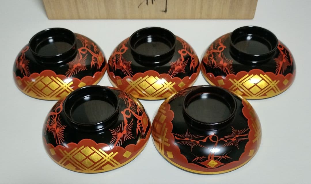 秀衡塗　秀衡椀　5客セット　煮物椀 雑煮椀