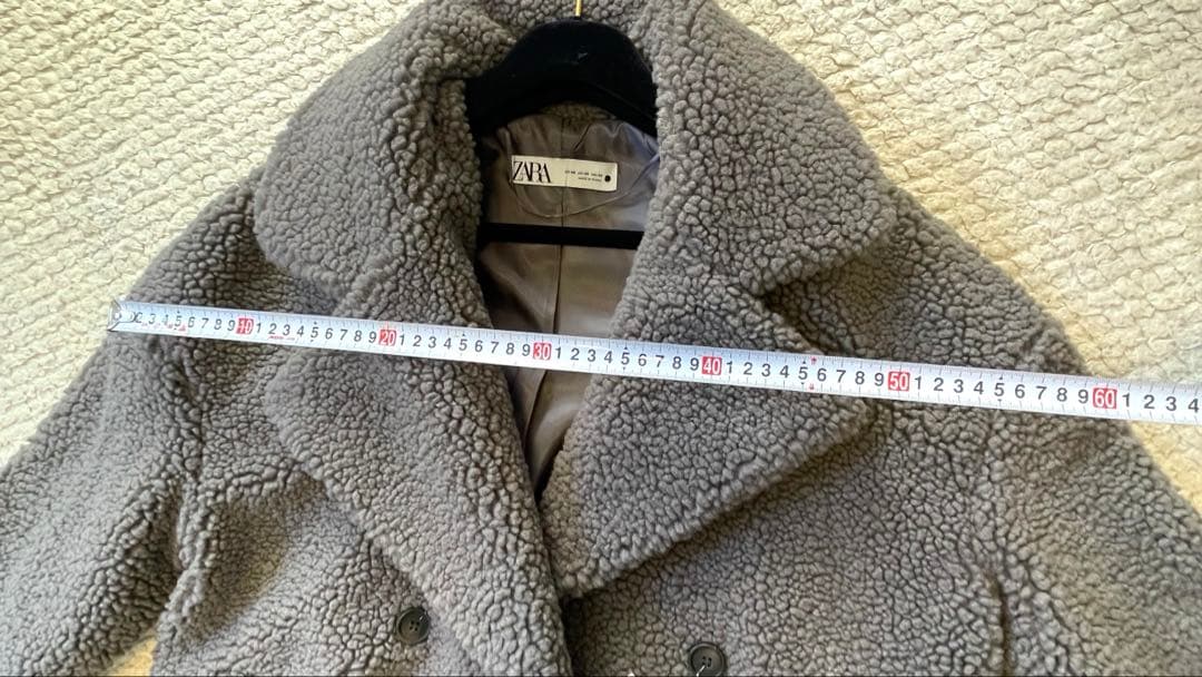 【新品タグ付き】ZARA ボアロングコート XS グレー