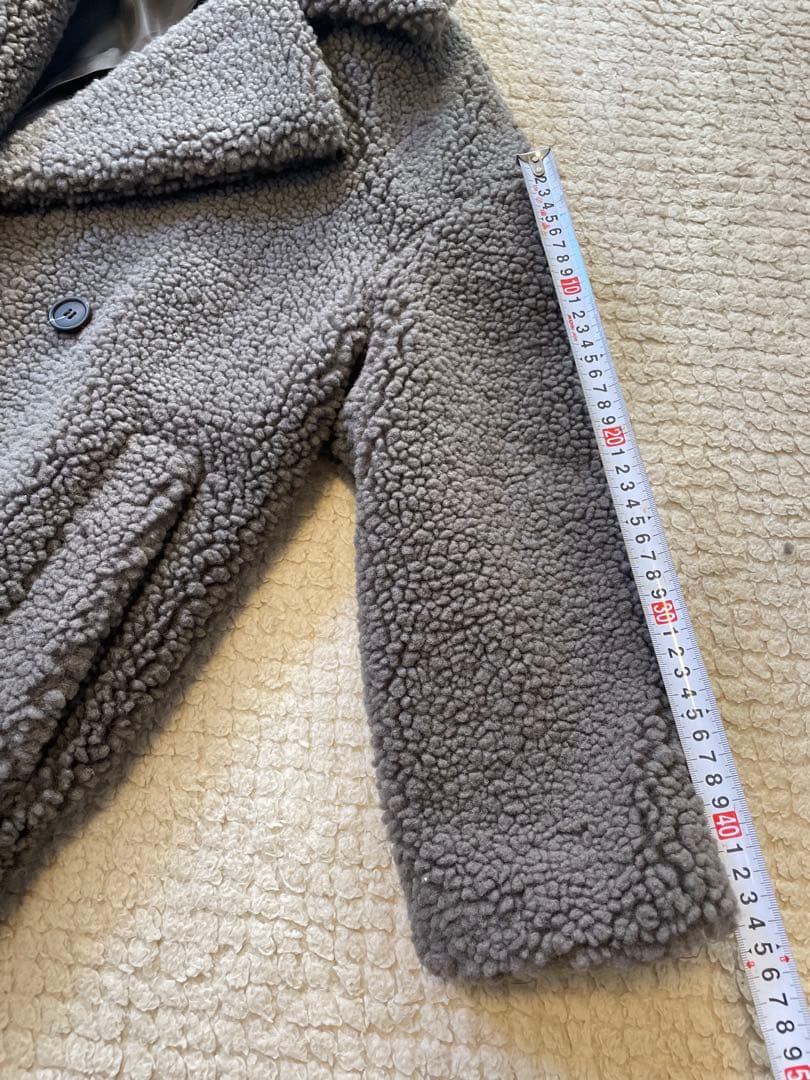 【新品タグ付き】ZARA ボアロングコート XS グレー