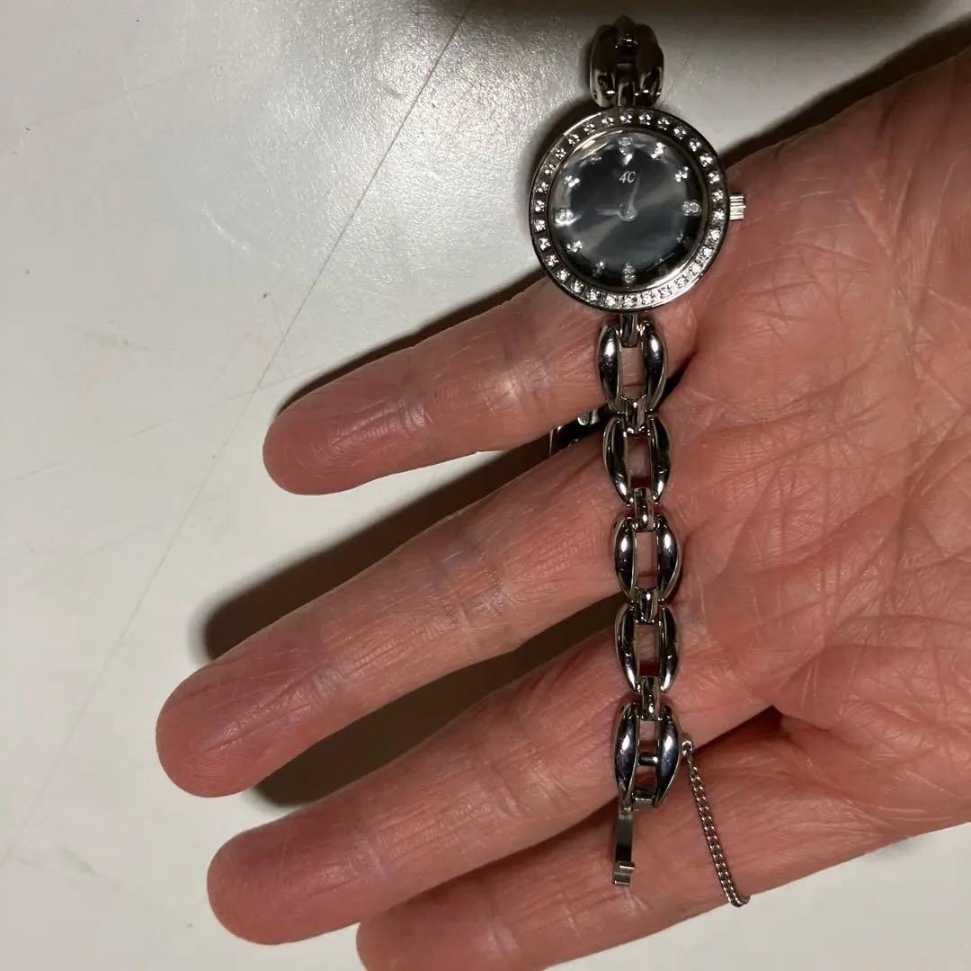 稼動品 4℃ ストーン付 ソーラー式腕時計