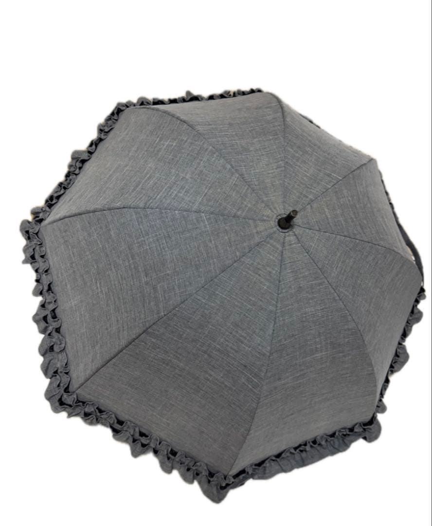 芦屋ロサブラン ショート 日傘 ダブルフリルグレー