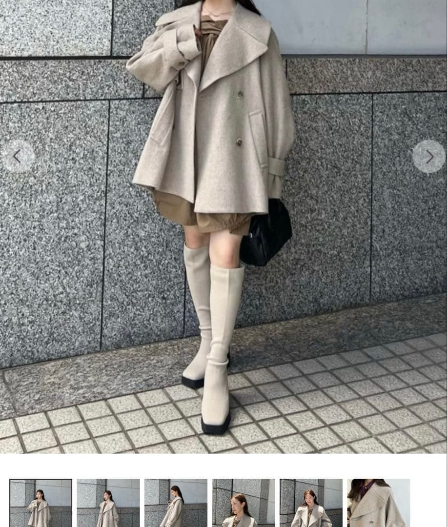 COCO DEAL オーバーサイズ ダブルブレストコート