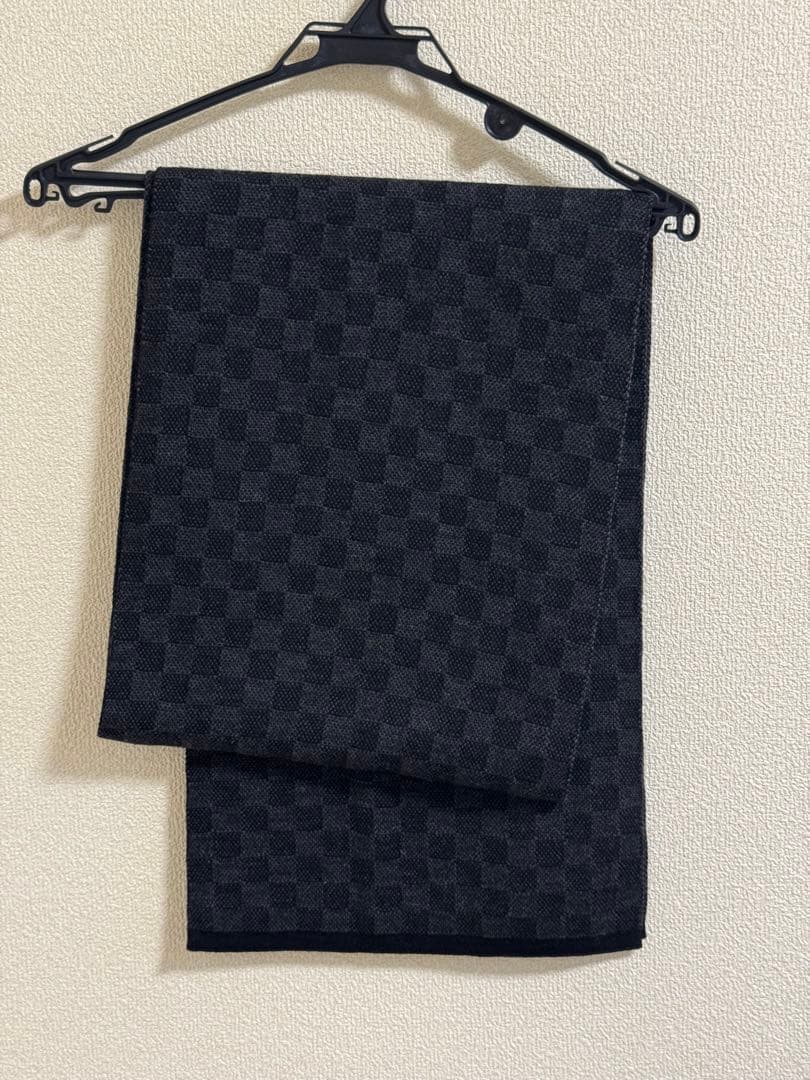 【美品】ルイヴィトン　ダミエ　マフラー　メンズ　正規品LOUIS VUITTON