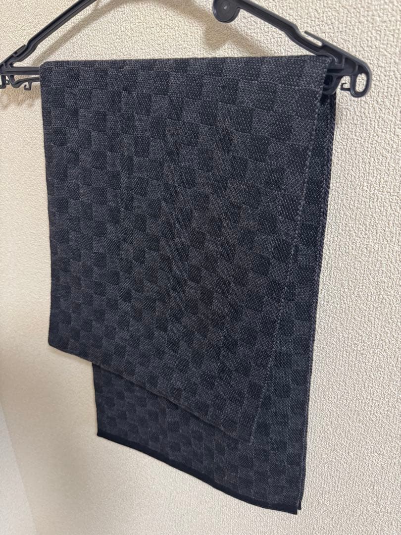 【美品】ルイヴィトン　ダミエ　マフラー　メンズ　正規品LOUIS VUITTON
