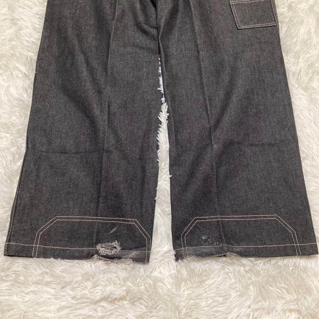 SouthPole W36ウォッシュブラック デニム ペインター バギーパンツ