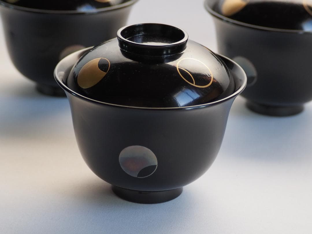 11代中村宗哲造『つぼつぼ蒔絵吸物椀』（共箱）