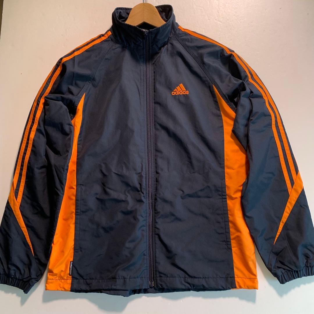 90's adidas ナイロンジャケット セットアップ S〜M ネイビー