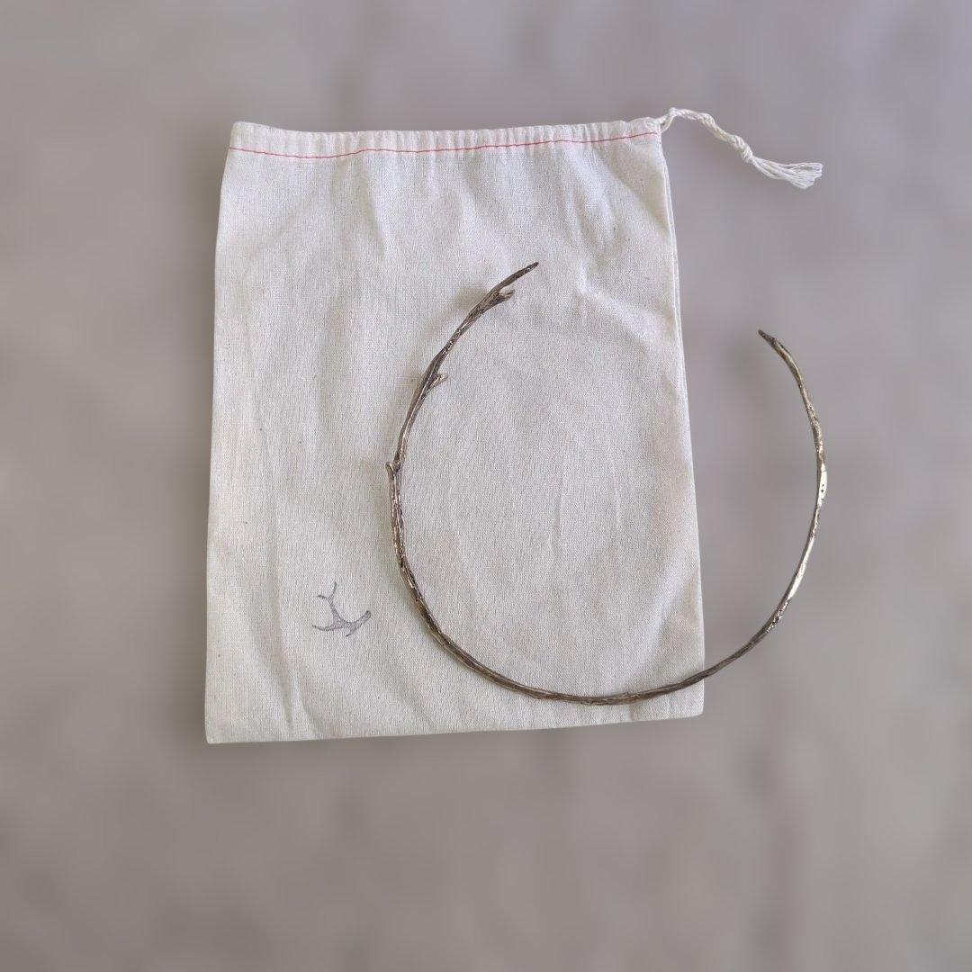 PLUIE プリュイ 枝モチーフ カチューシャ シルバー 保存袋付き 花嫁