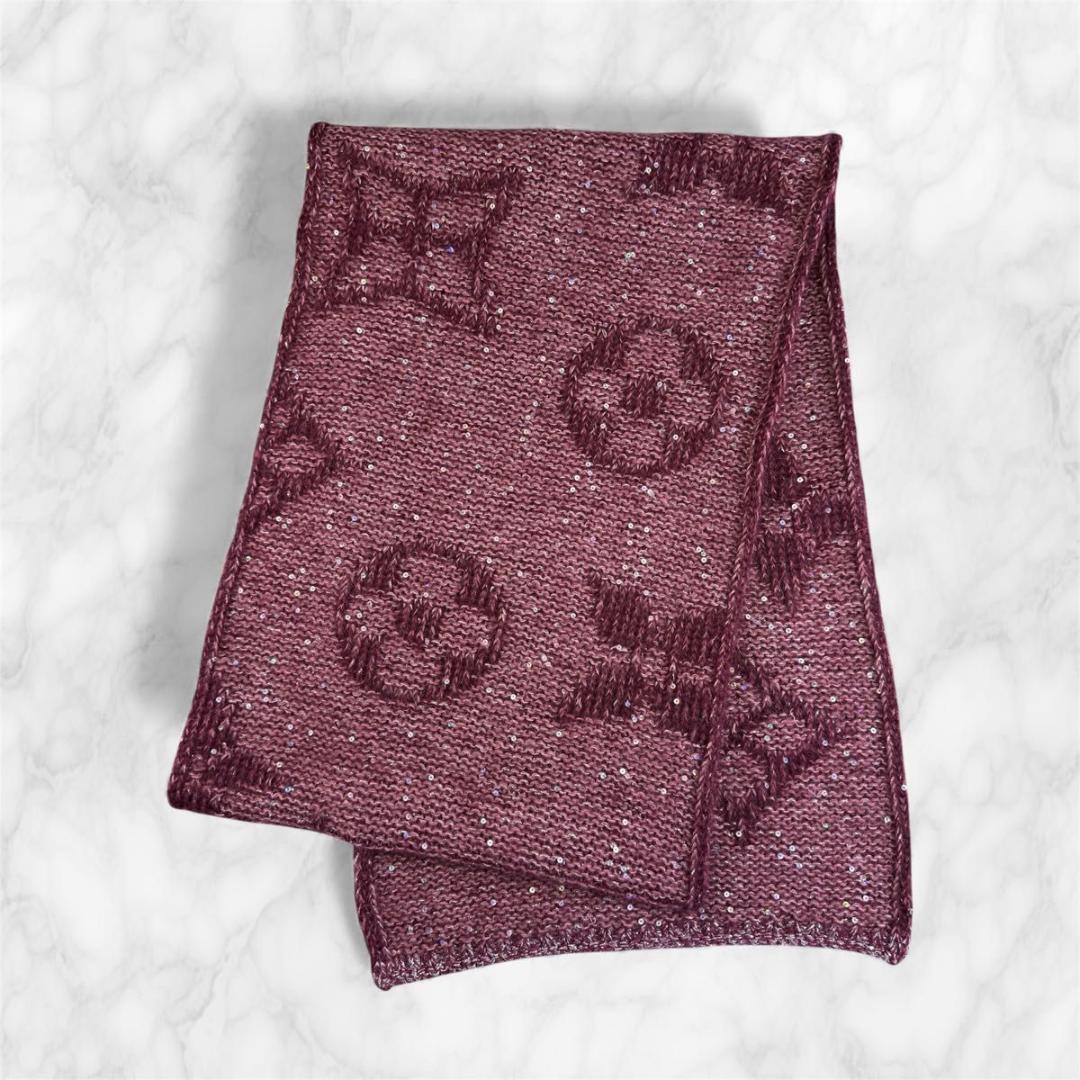 ルイヴィトン エシャルプ モノグラム グリッター スパンコール マフラー