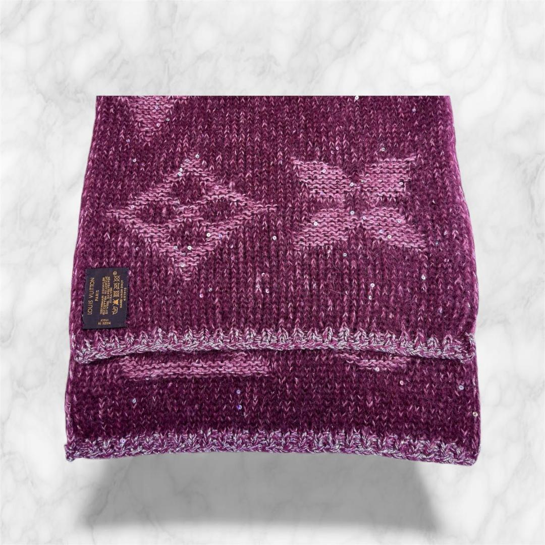 ルイヴィトン エシャルプ モノグラム グリッター スパンコール マフラー