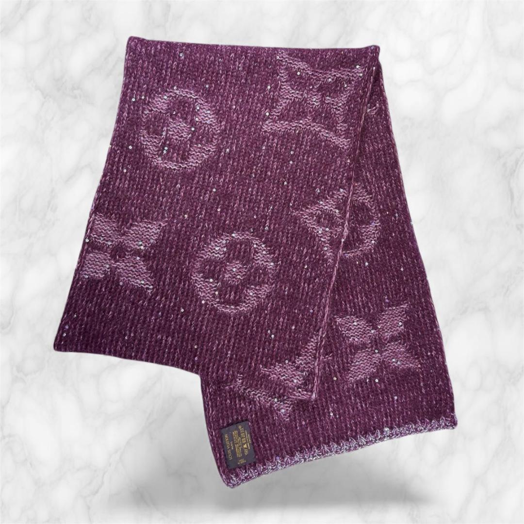 ルイヴィトン エシャルプ モノグラム グリッター スパンコール マフラー