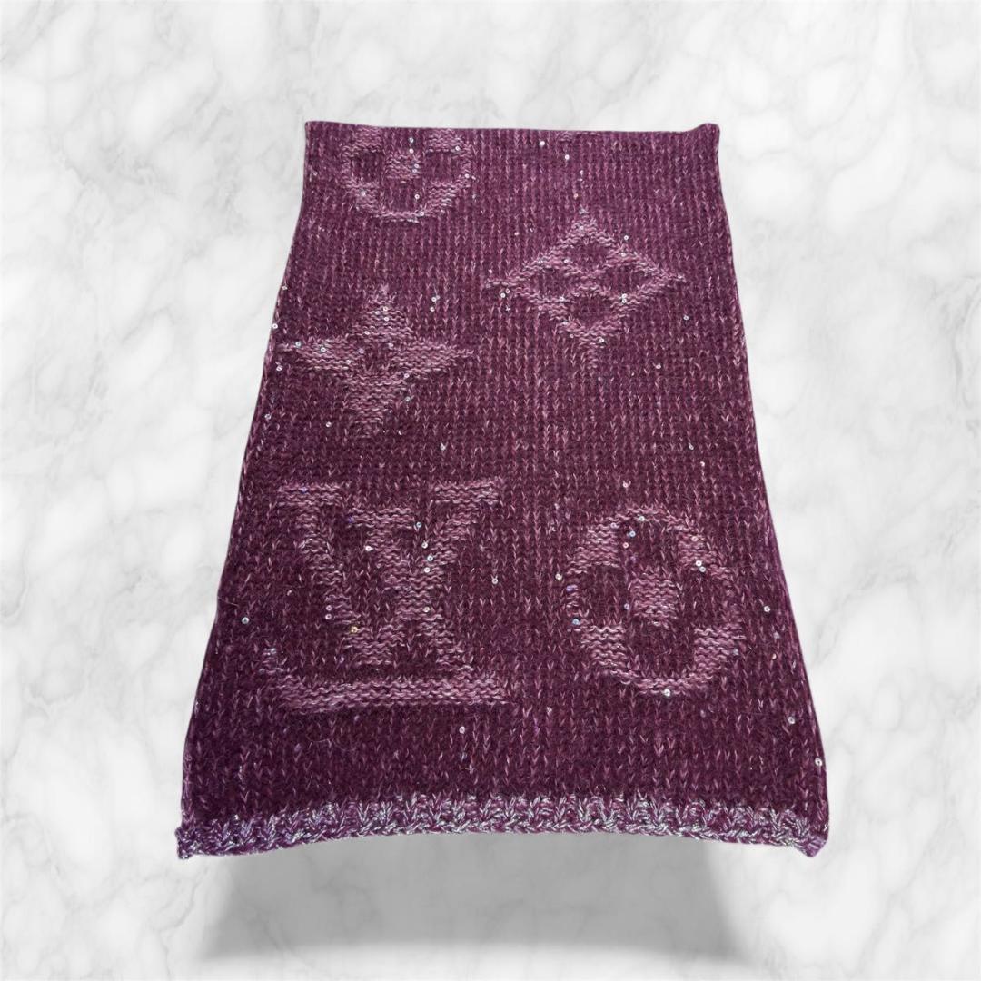 ルイヴィトン エシャルプ モノグラム グリッター スパンコール マフラー