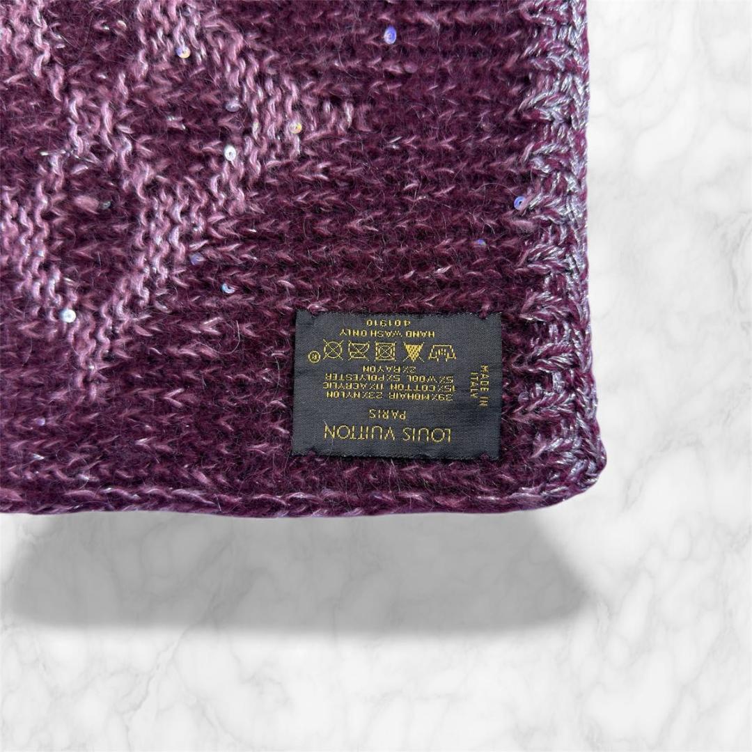 ルイヴィトン エシャルプ モノグラム グリッター スパンコール マフラー