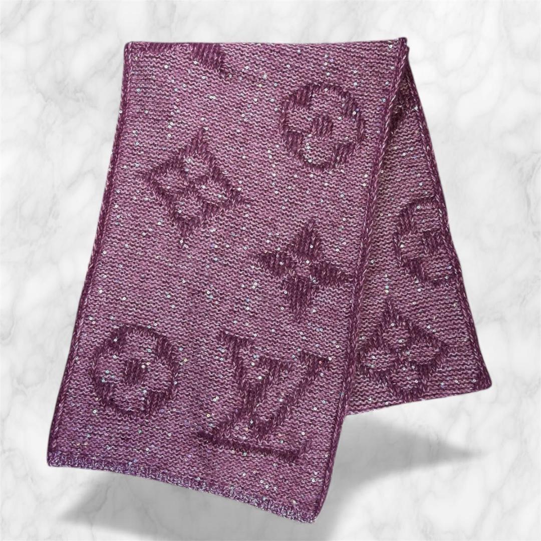 ルイヴィトン エシャルプ モノグラム グリッター スパンコール マフラー