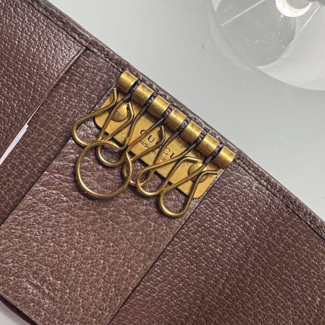 GUCCI GGキャンバス レザーキーケース
