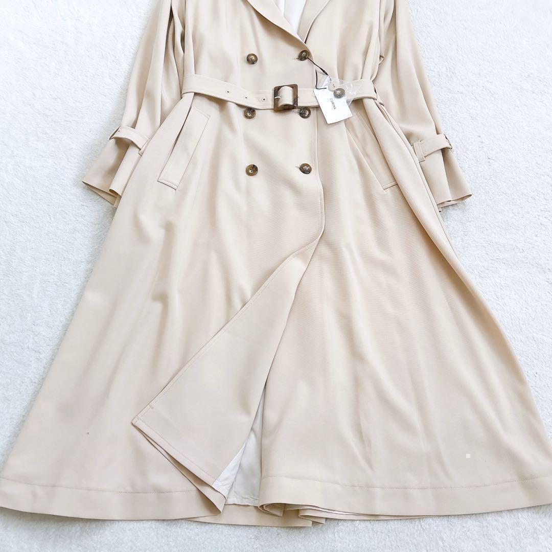 《新品》COHINA ダブルボタンフレアテロンチコート ベージュ レギュラー F
