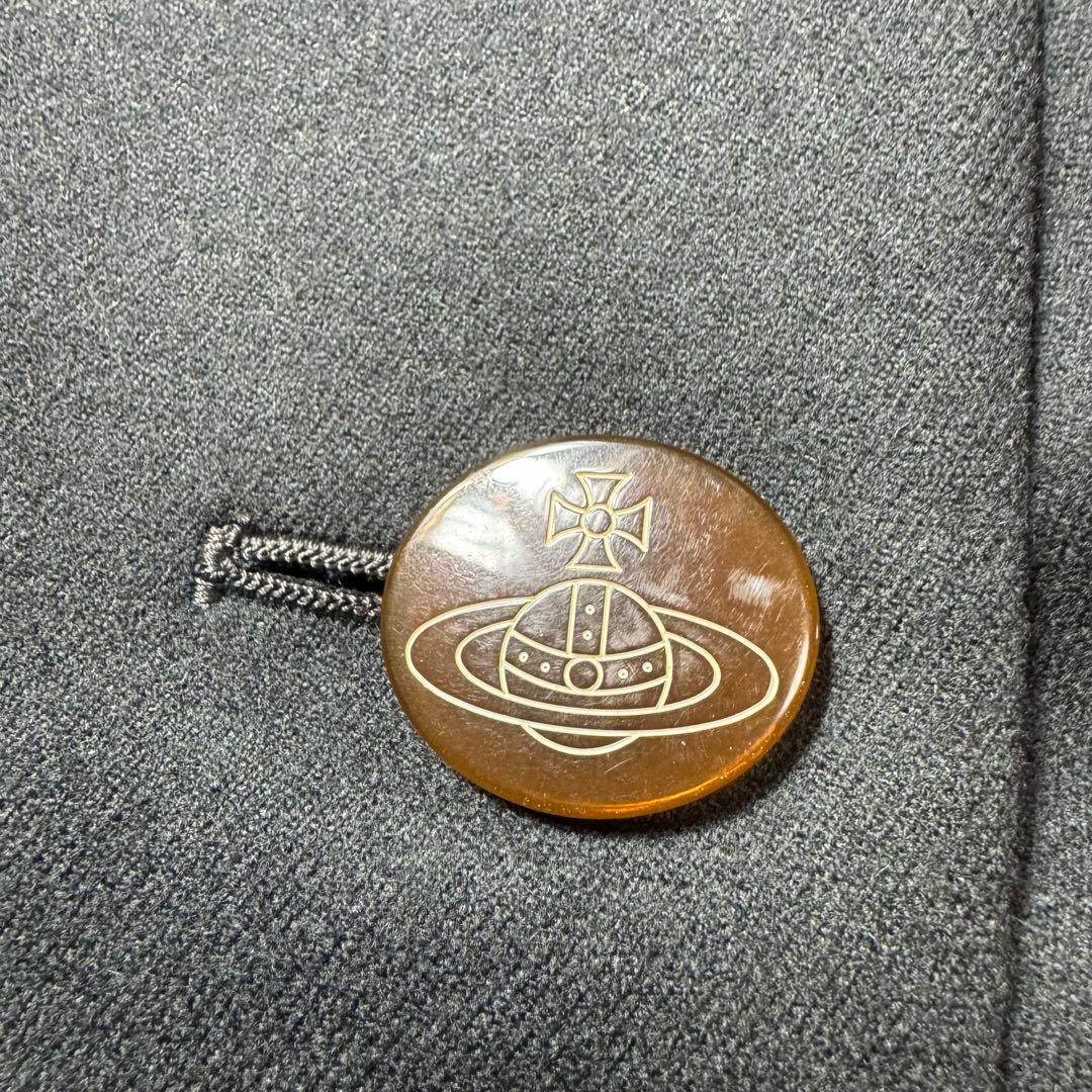 【美品】ヴィヴィアンウエストウッド　ロングコート　ベロア切替　オーブ　グレー