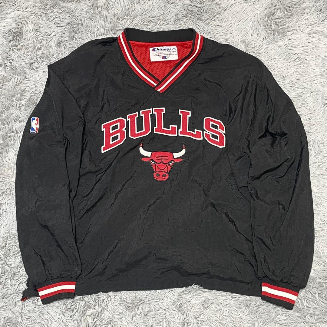 希少 チャンピオン ナイロンジャケット リバーシブル シカゴブルズ ビッグサイズ