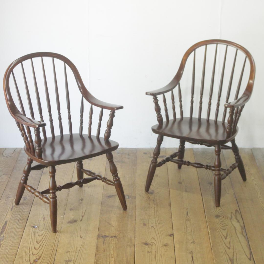 在庫3脚 柏木工 ウィンザーチェア ダイニング 椅子 アーム ビーチ材 レトロ