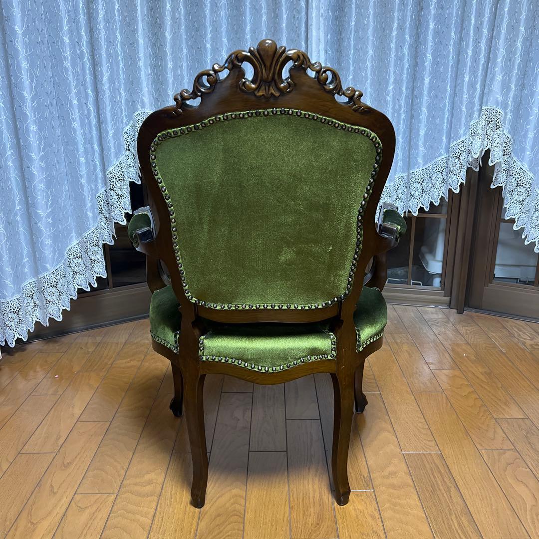 グリーンベルベットダイニングチェア④