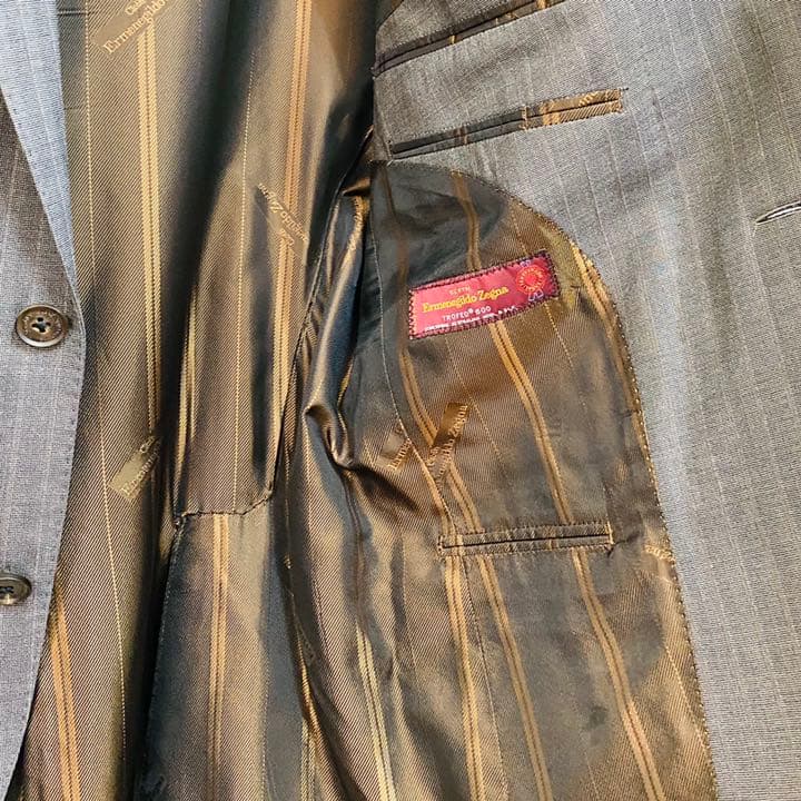 ゼニア　グレー　スーツ　トロフェオ600 セットアップ　i9578