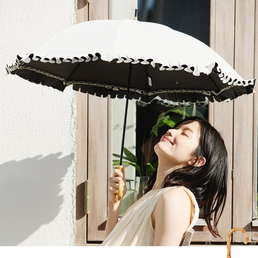 『COKAGE+ 竹手元 フリル 』日傘《楽天 限定モデル》【新品未使用】